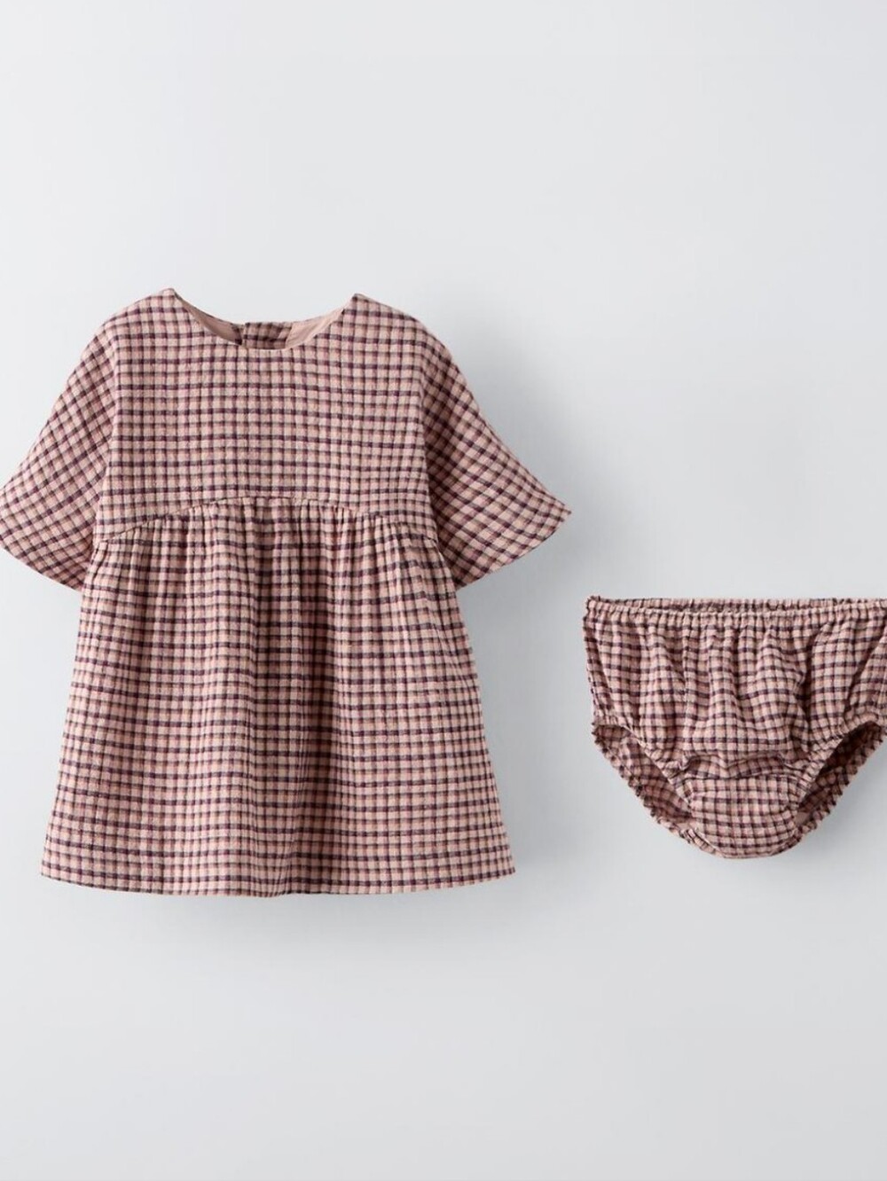 Zara Baby NWT Gingham Plaid Dress Bloomer Set 3-6M Cottagecore